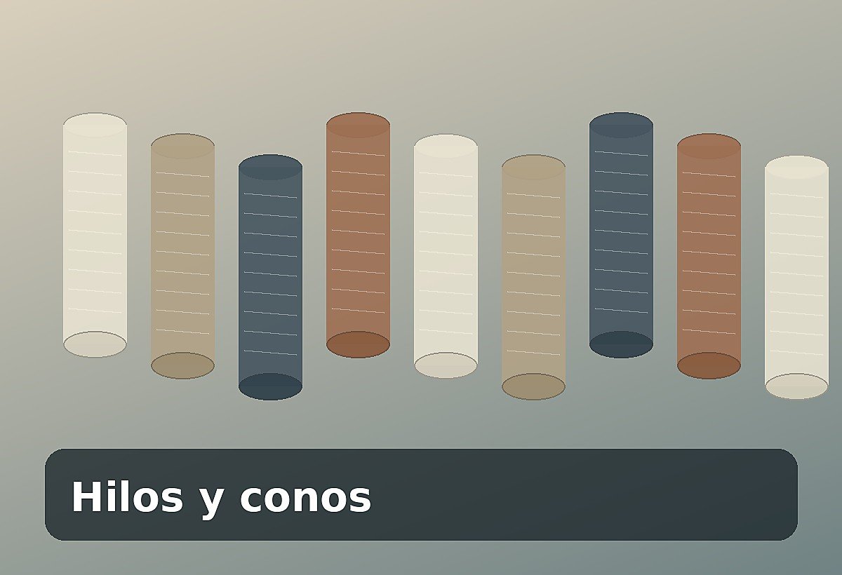 Hilos y conos textiles